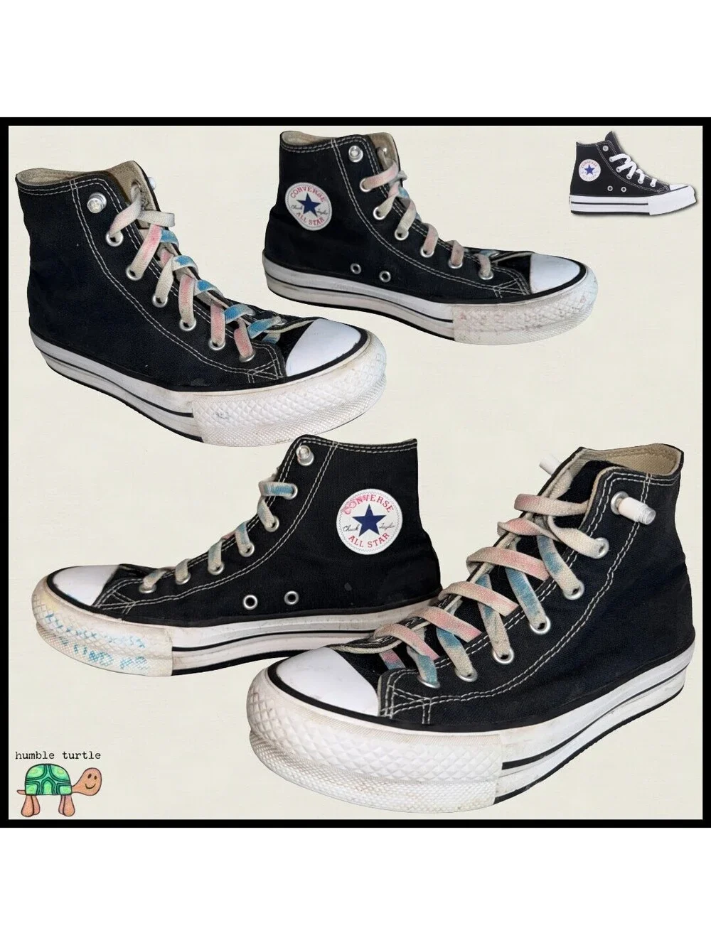 Converse Chuck Taylor All Star EVA Lift Platform Canvas High Kids Size 4 Black